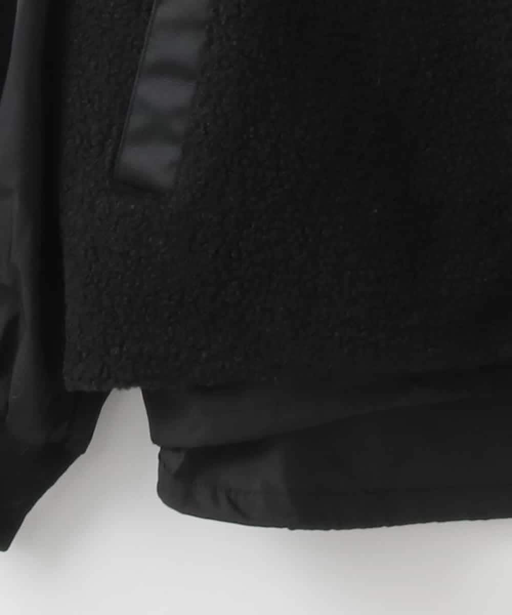 ZMJAE51198 al'aise modulation(アレーズモジュレーション) 【2WAY】ボアベストレイヤードジャケット ブラック