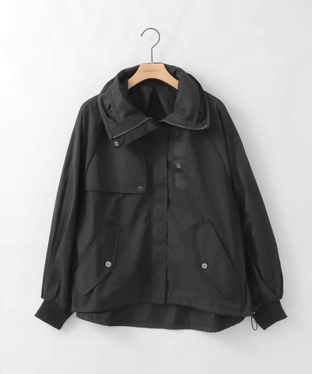 ZMJAE51198 al'aise modulation(アレーズモジュレーション) 【2WAY】ボアベストレイヤードジャケット ブラック