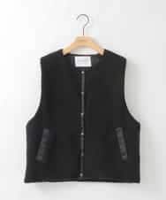 ZMJAE51198 al'aise modulation(アレーズモジュレーション) 【2WAY】ボアベストレイヤードジャケット ブラック