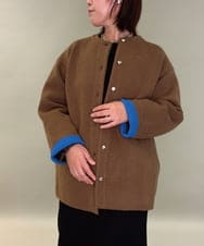 ZMJAE52140 al'aise modulation(アレーズモジュレーション) 【洗える】配色アクセントデザインニットコーディガン ブラウン