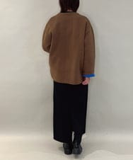 ZMJAE52140 al'aise modulation(アレーズモジュレーション) 【洗える】配色アクセントデザインニットコーディガン ブラウン