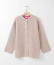 ZMJAE52140 al'aise modulation(アレーズモジュレーション) 【洗える】配色アクセントデザインニットコーディガン ベージュ