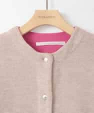 ZMJAE52140 al'aise modulation(アレーズモジュレーション) 【洗える】配色アクセントデザインニットコーディガン ベージュ