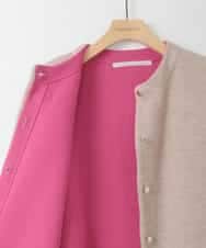 ZMJAE52140 al'aise modulation(アレーズモジュレーション) 【洗える】配色アクセントデザインニットコーディガン ベージュ