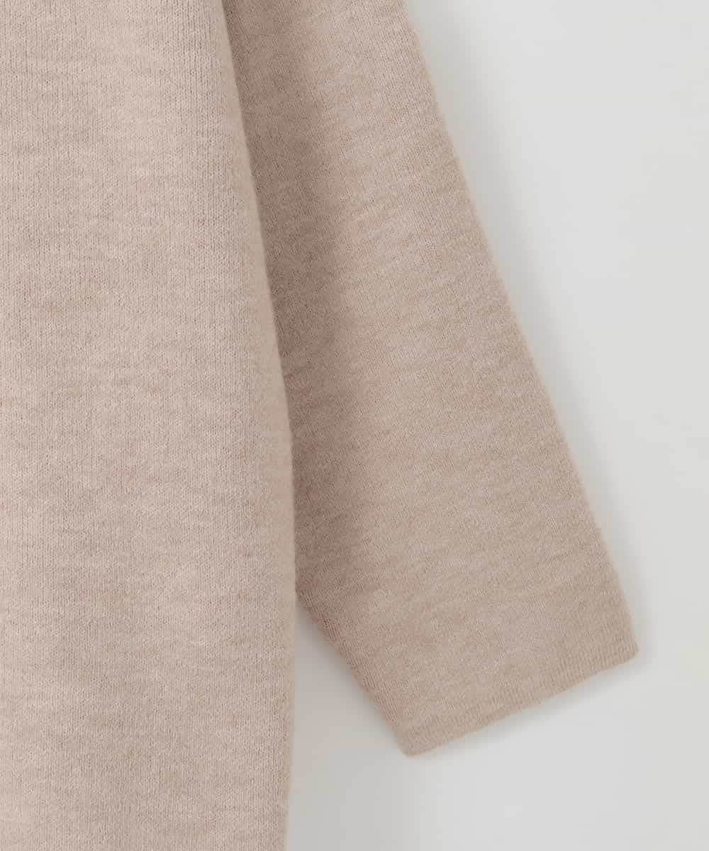 ZMJAE52140 al'aise modulation(アレーズモジュレーション) 【洗える】配色アクセントデザインニットコーディガン ベージュ