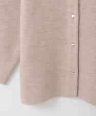 ZMJAE52140 al'aise modulation(アレーズモジュレーション) 【洗える】配色アクセントデザインニットコーディガン ベージュ