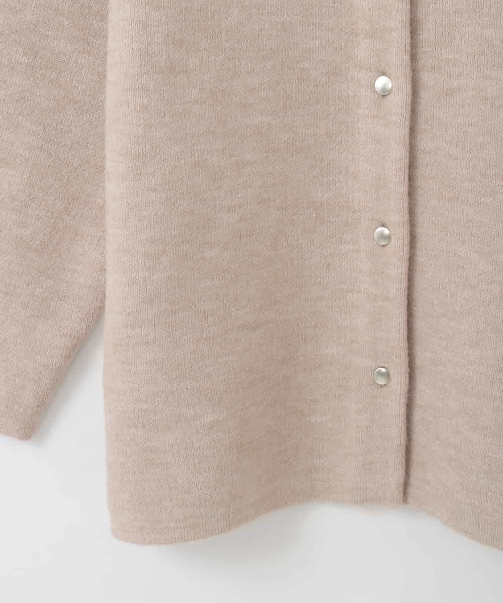 ZMJAE52140 al'aise modulation(アレーズモジュレーション) 【洗える】配色アクセントデザインニットコーディガン ベージュ