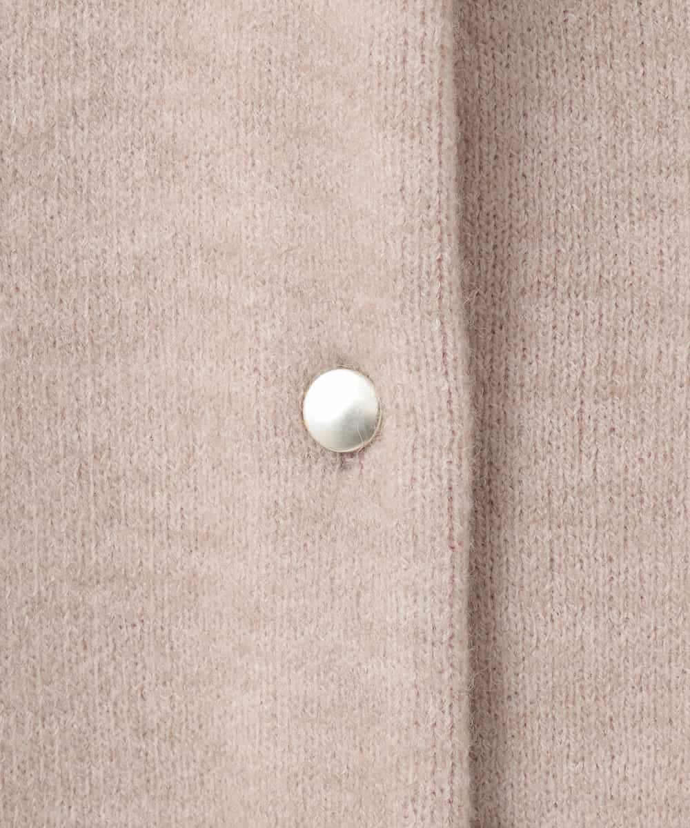 ZMJAE52140 al'aise modulation(アレーズモジュレーション) 【洗える】配色アクセントデザインニットコーディガン ベージュ