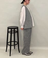 ZMJAE53190 al'aise modulation(アレーズモジュレーション) 【セットアップ対応】ツイードデザインジレ グレー