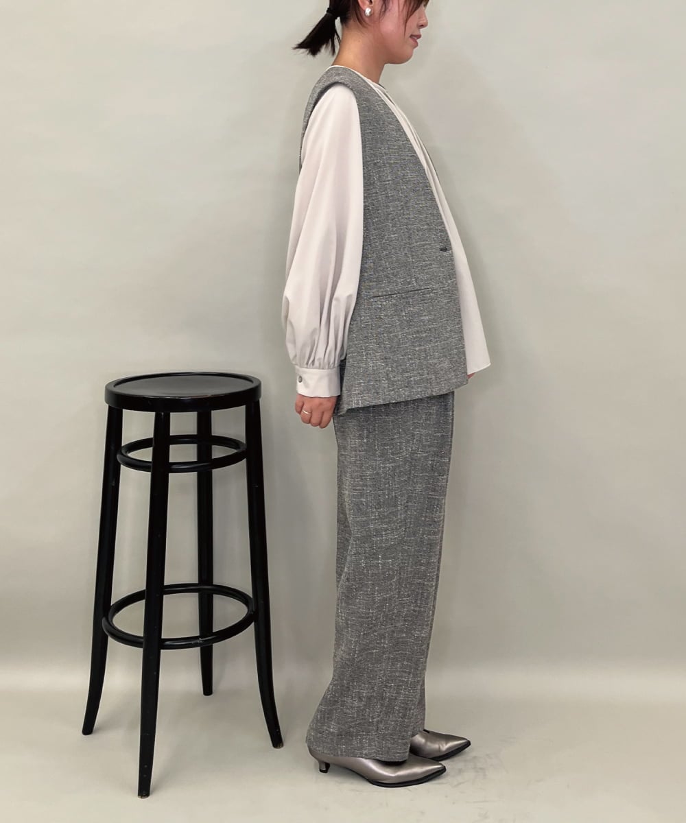 ZMJAE53190 al'aise modulation(アレーズモジュレーション) 【セットアップ対応】ツイードデザインジレ グレー