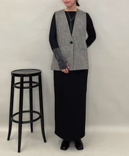 ZMJAE53190 al'aise modulation(アレーズモジュレーション) 【セットアップ対応】ツイードデザインジレ グレー