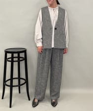 ZMJAE53190 al'aise modulation(アレーズモジュレーション) 【セットアップ対応】ツイードデザインジレ グレー