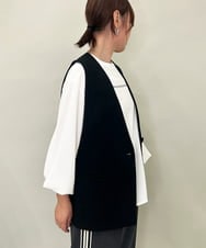 ZMJAE53190 al'aise modulation(アレーズモジュレーション) 【セットアップ対応】ツイードデザインジレ ブラック