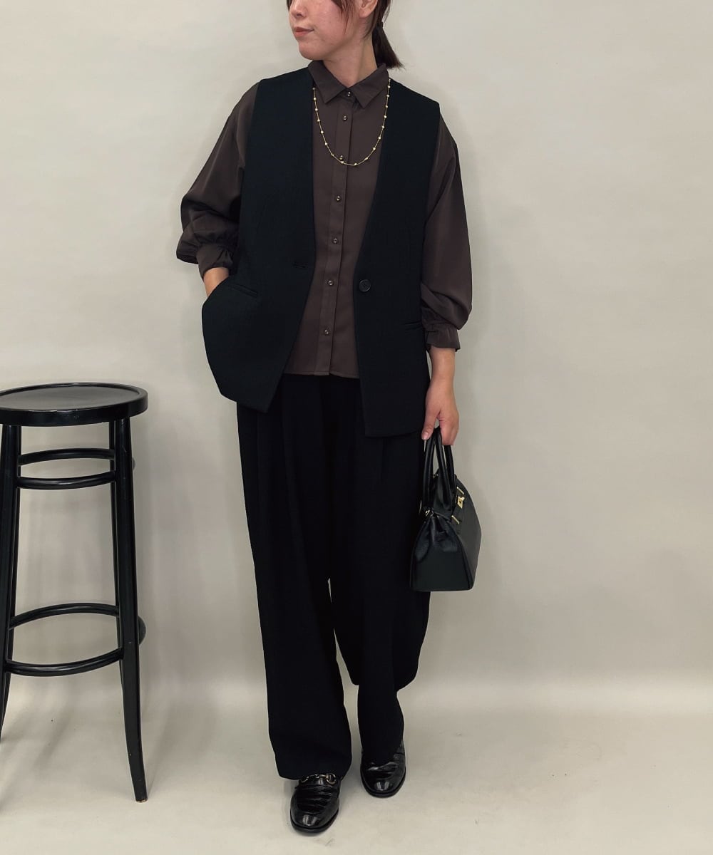 ZMJAE53190 al'aise modulation(アレーズモジュレーション) 【セットアップ対応】ツイードデザインジレ ブラック