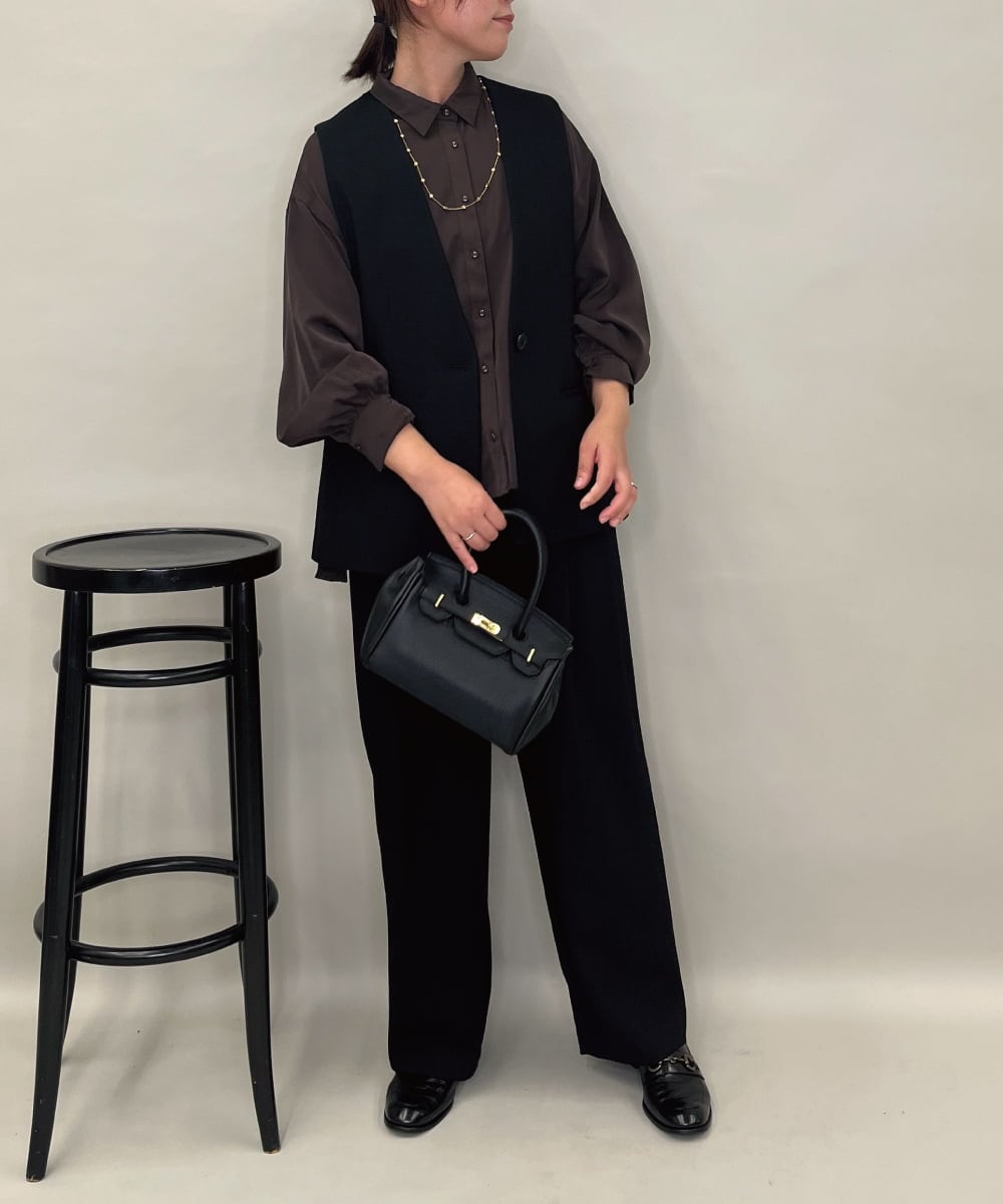 ZMJAE53190 al'aise modulation(アレーズモジュレーション) 【セットアップ対応】ツイードデザインジレ ブラック