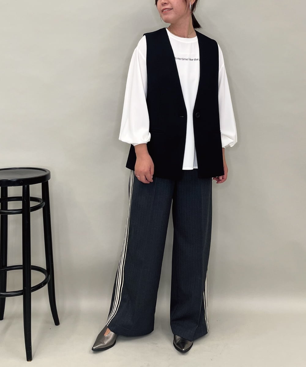 ZMJAE53190 al'aise modulation(アレーズモジュレーション) 【セットアップ対応】ツイードデザインジレ ブラック