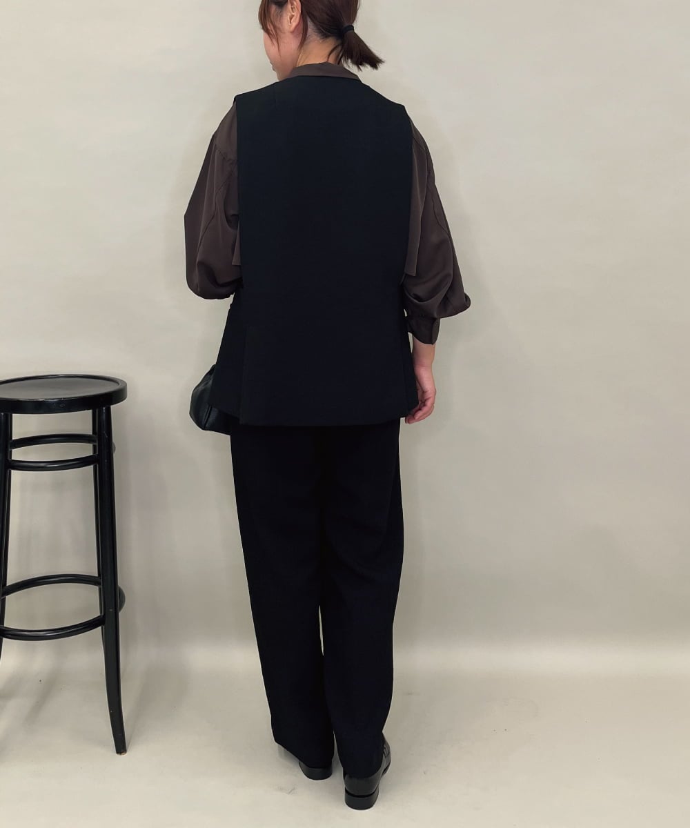 ZMJAE53190 al'aise modulation(アレーズモジュレーション) 【セットアップ対応】ツイードデザインジレ ブラック