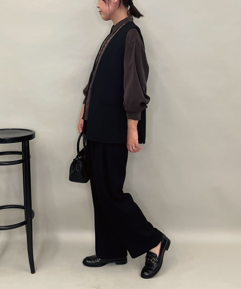 ZMJAE53190 al'aise modulation(アレーズモジュレーション) 【セットアップ対応】ツイードデザインジレ ブラック