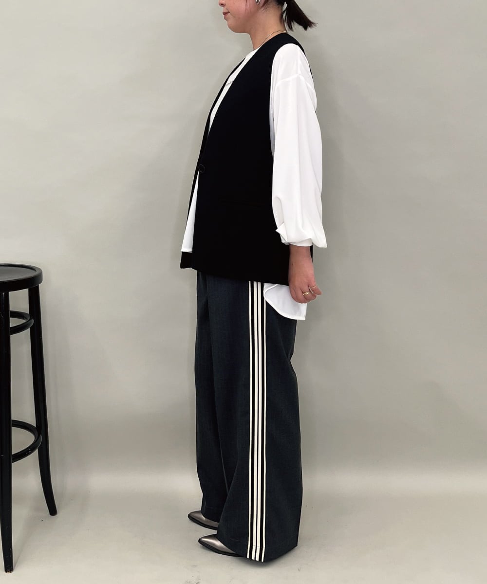 ZMJAE53190 al'aise modulation(アレーズモジュレーション) 【セットアップ対応】ツイードデザインジレ ブラック