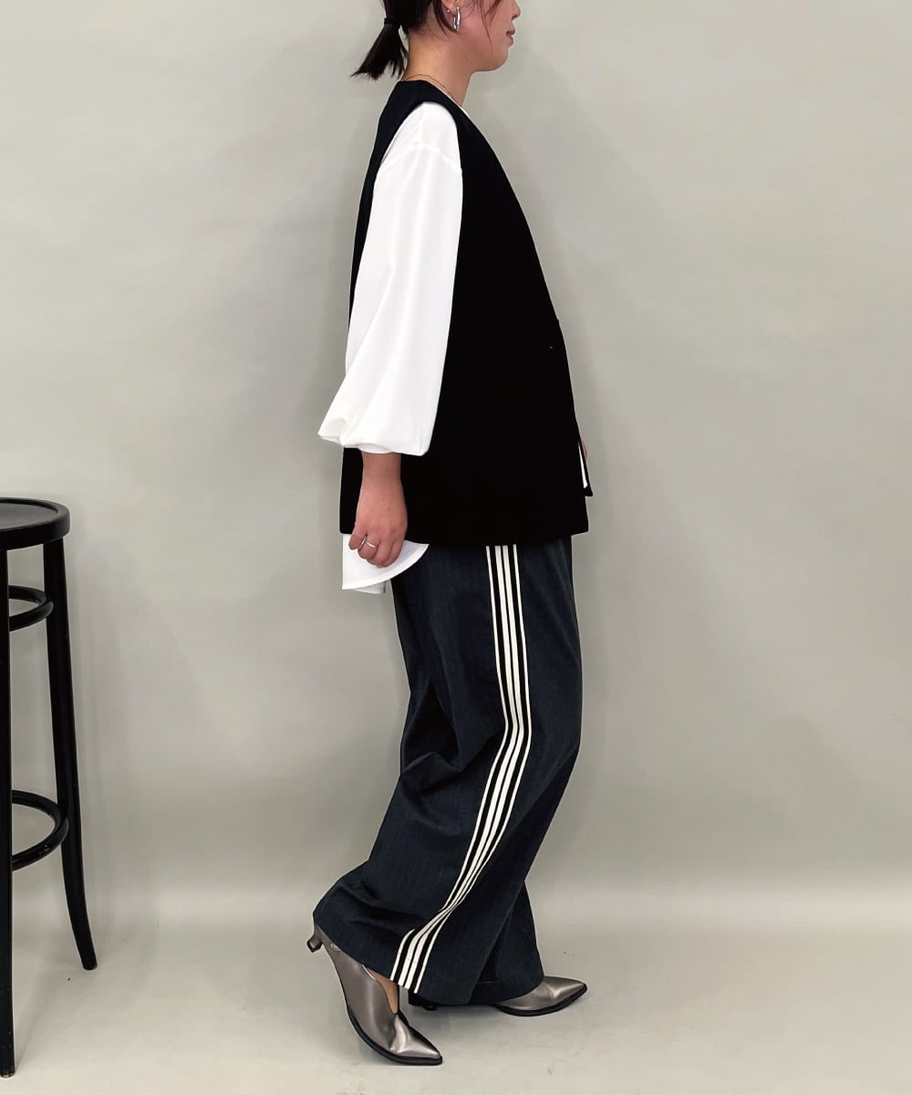 ZMJAE53190 al'aise modulation(アレーズモジュレーション) 【セットアップ対応】ツイードデザインジレ ブラック