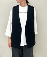 ZMJAE53190 al'aise modulation(アレーズモジュレーション) 【セットアップ対応】ツイードデザインジレ ブラック