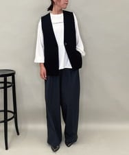 ZMJAE53190 al'aise modulation(アレーズモジュレーション) 【セットアップ対応】ツイードデザインジレ ブラック