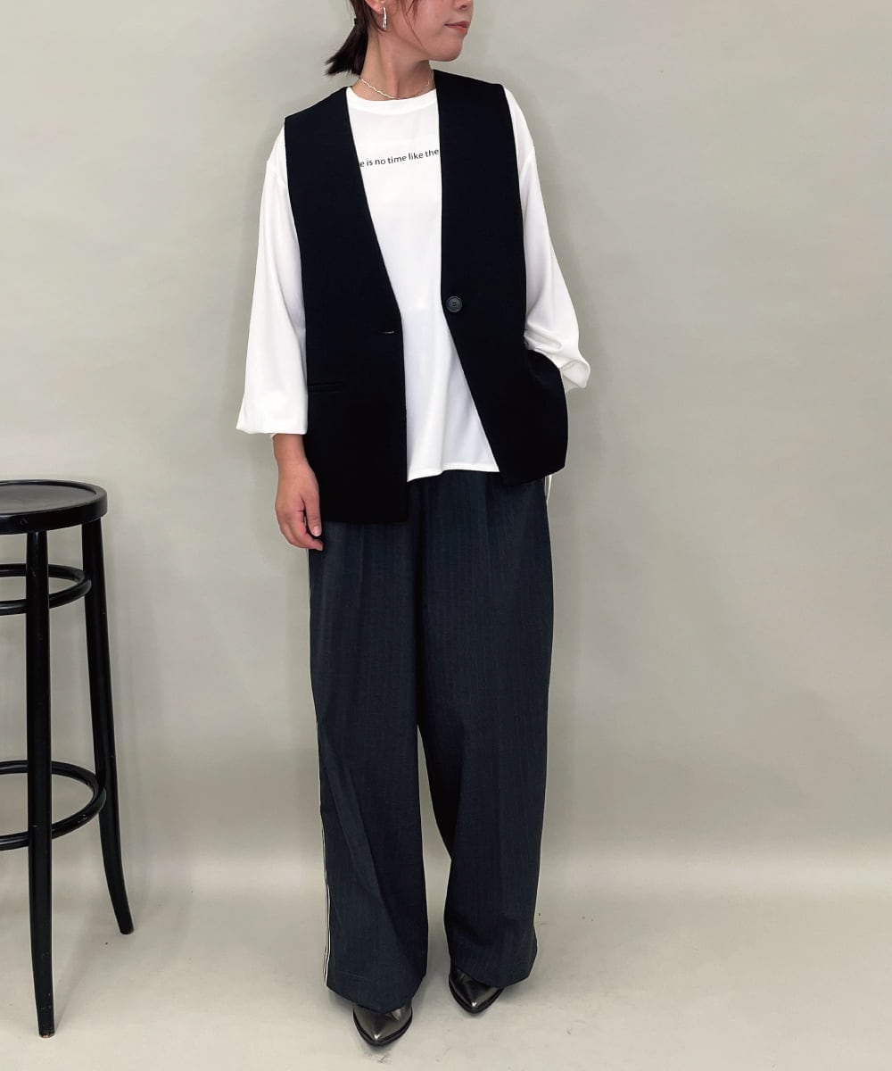 ZMJAE53190 al'aise modulation(アレーズモジュレーション) 【セットアップ対応】ツイードデザインジレ ブラック