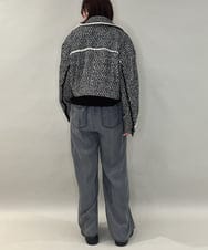 ZMJAE54290 al'aise modulation(アレーズモジュレーション) フリンジツイードショートジャケット ブラック