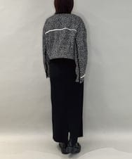 ZMJAE54290 al'aise modulation(アレーズモジュレーション) フリンジツイードショートジャケット ブラック