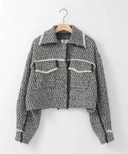ZMJAE54290 al'aise modulation フリンジツイードショートジャケット