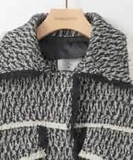 ZMJAE54290 al'aise modulation(アレーズモジュレーション) フリンジツイードショートジャケット ブラック