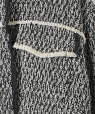 ZMJAE54290 al'aise modulation(アレーズモジュレーション) フリンジツイードショートジャケット ブラック