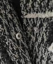 ZMJAE54290 al'aise modulation(アレーズモジュレーション) フリンジツイードショートジャケット ブラック