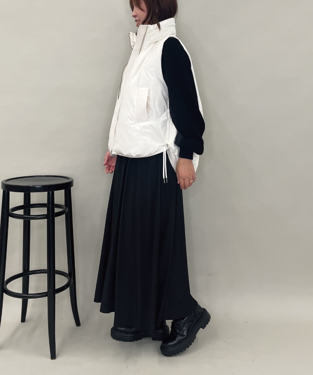 ZMJAE55160 al'aise modulation(アレーズモジュレーション) ドロストジップアップダウンベスト ホワイト