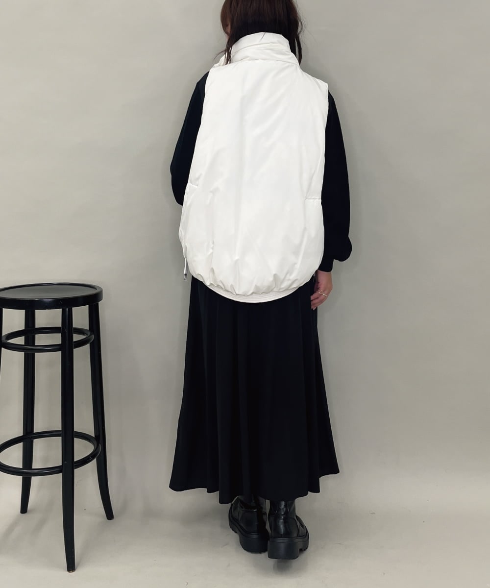 ZMJAE55160 al'aise modulation(アレーズモジュレーション) ドロストジップアップダウンベスト ホワイト