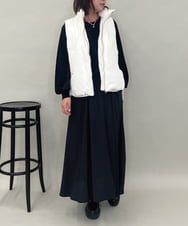 ZMJAE55160 al'aise modulation(アレーズモジュレーション) ドロストジップアップダウンベスト ホワイト