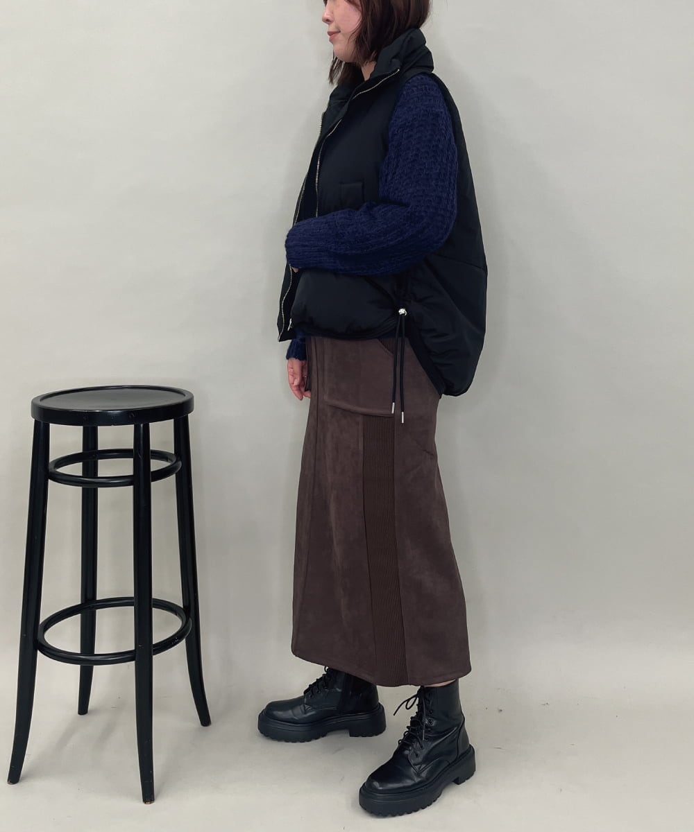 ZMJAE55160 al'aise modulation(アレーズモジュレーション) ドロストジップアップダウンベスト ブラック