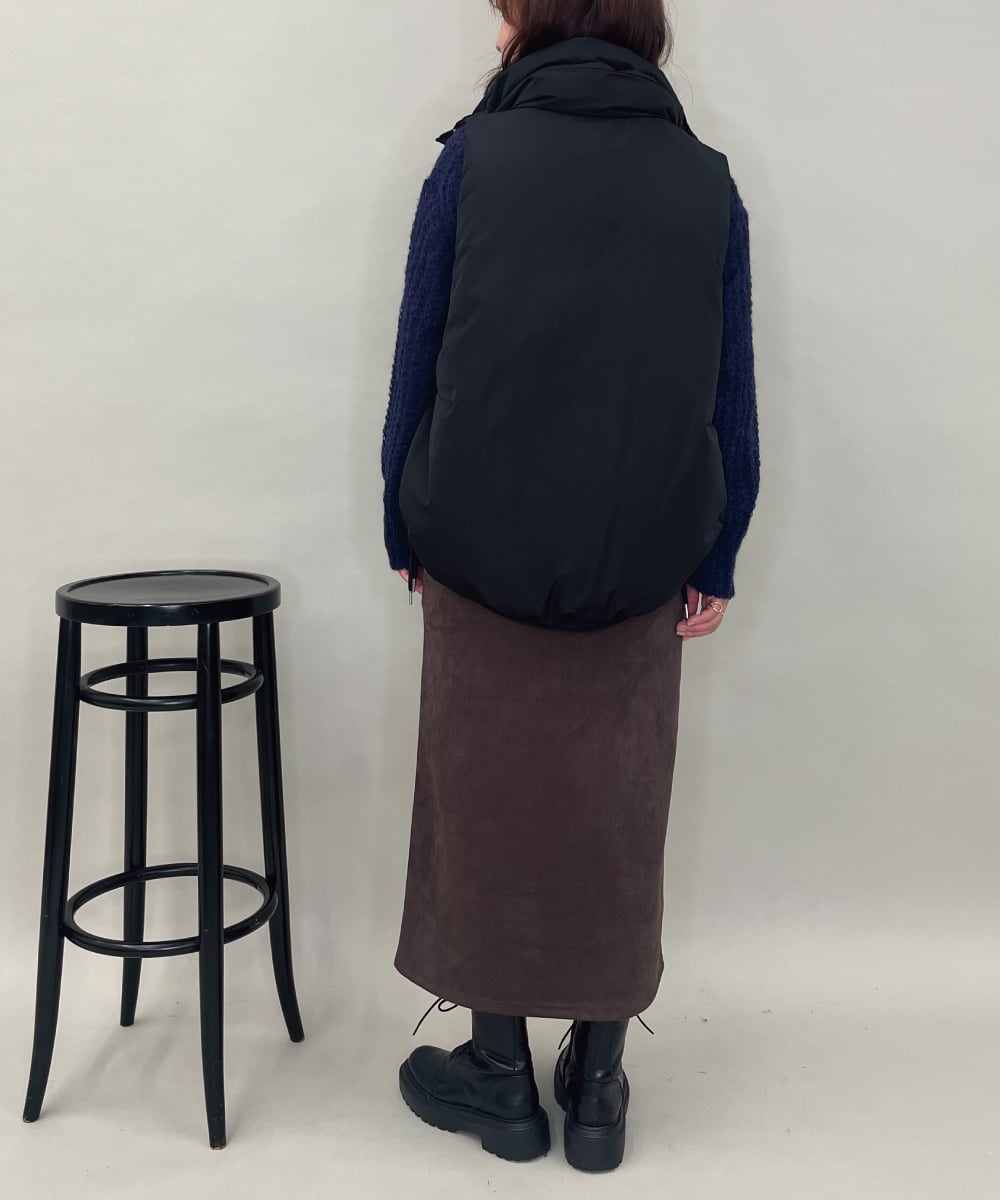 ZMJAE55160 al'aise modulation(アレーズモジュレーション) ドロストジップアップダウンベスト ブラック