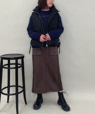 ZMJAE55160 al'aise modulation(アレーズモジュレーション) ドロストジップアップダウンベスト ブラック