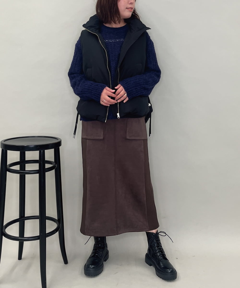 ZMJAE55160 al'aise modulation(アレーズモジュレーション) ドロストジップアップダウンベスト ブラック