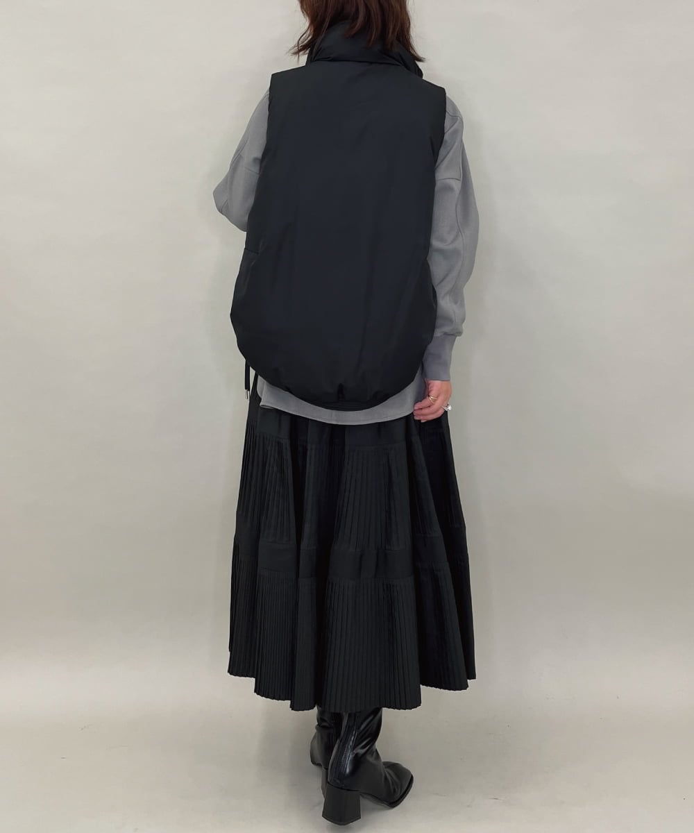 ZMJAE55160 al'aise modulation(アレーズモジュレーション) ドロストジップアップダウンベスト ブラック