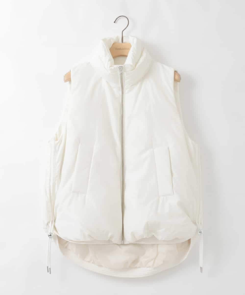 ZMJAE55160 al'aise modulation(アレーズモジュレーション) ドロストジップアップダウンベスト ホワイト