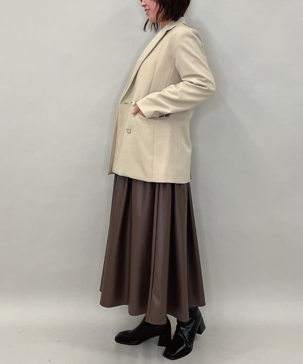 ZMJAE56180 al'aise modulation(アレーズモジュレーション) ダブルブレストジャケット ベージュ