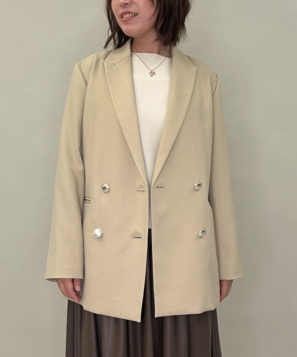 ZMJAE56180 al'aise modulation(アレーズモジュレーション) ダブルブレストジャケット ベージュ