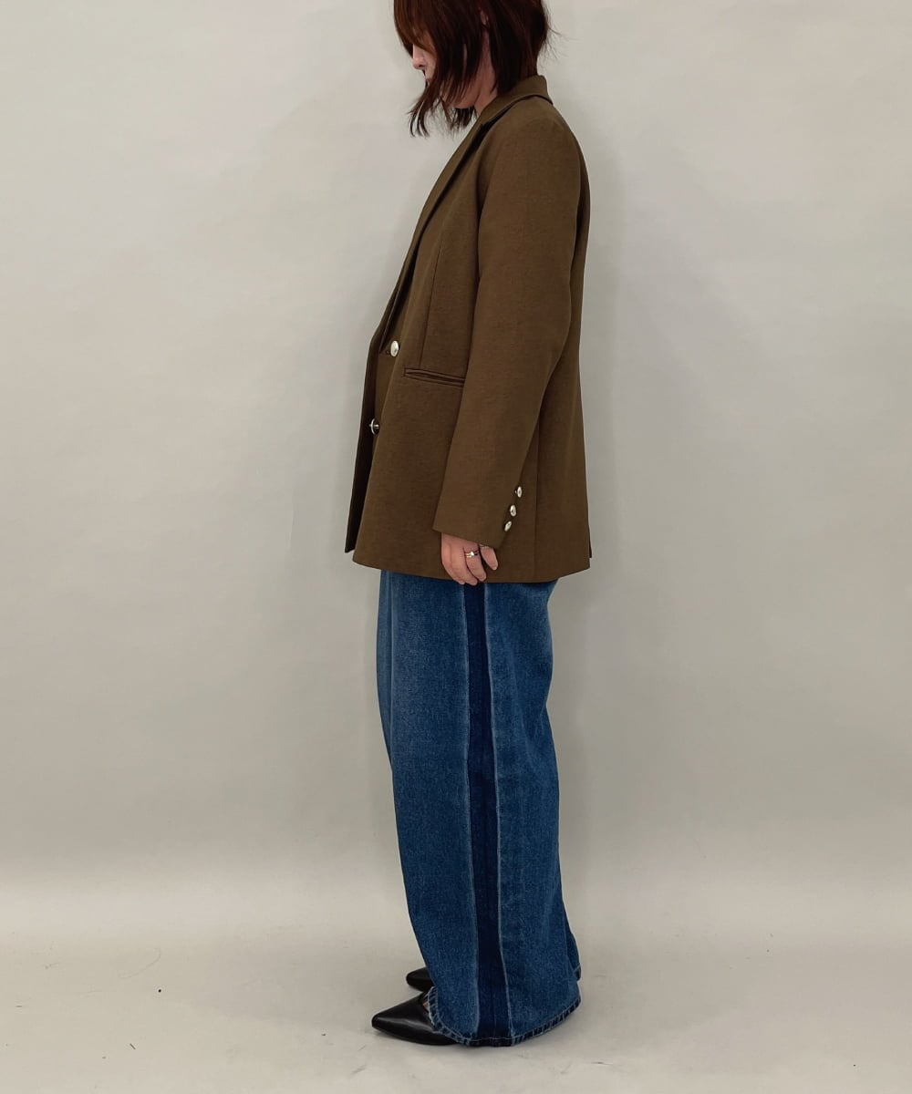 ZMJAE56180 al'aise modulation(アレーズモジュレーション) ダブルブレストジャケット ブラウン