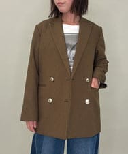 ZMJAE56180 al'aise modulation(アレーズモジュレーション) ダブルブレストジャケット ブラウン