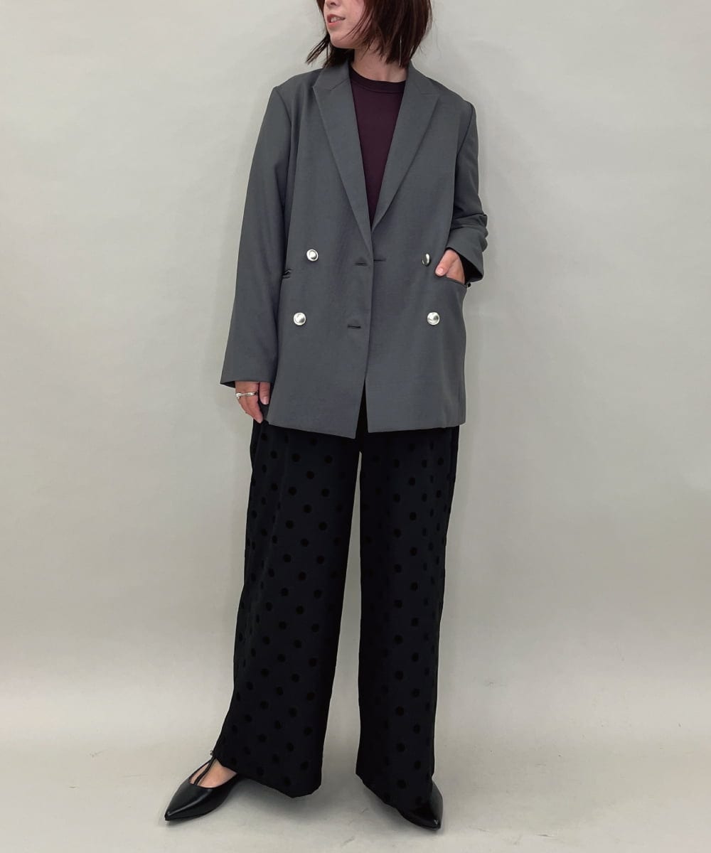 ZMJAE56180 al'aise modulation(アレーズモジュレーション) ダブルブレストジャケット ダークグレー