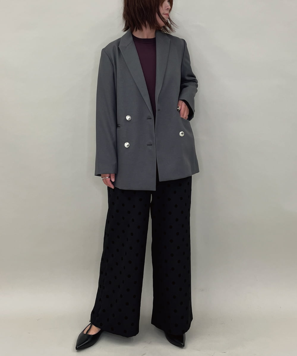 ZMJAE56180 al'aise modulation(アレーズモジュレーション) ダブルブレストジャケット ダークグレー