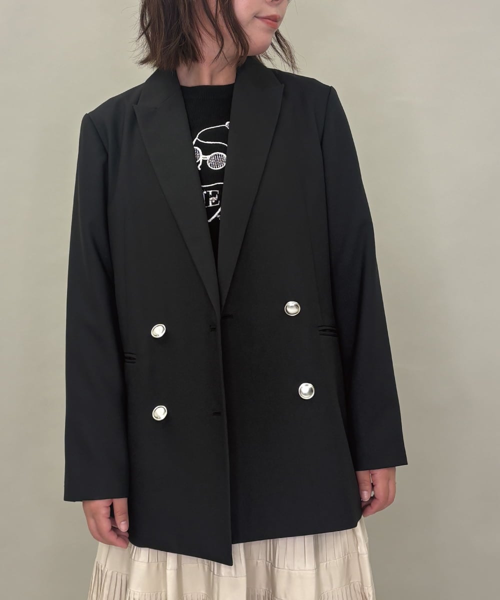 ZMJAE56180 al'aise modulation(アレーズモジュレーション) ダブルブレストジャケット ブラック