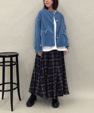 ZMJAE57200 al'aise modulation(アレーズモジュレーション) デニムカラーノーカラーデザインジャケット ライトブルー